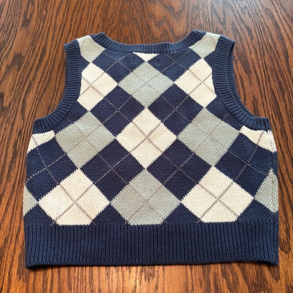 Hollister‎ V-Neck Sweater Blue and White Vest - Picture 4 of 7